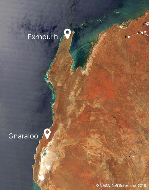 Satellite view: Gnaraloo - Exmouth