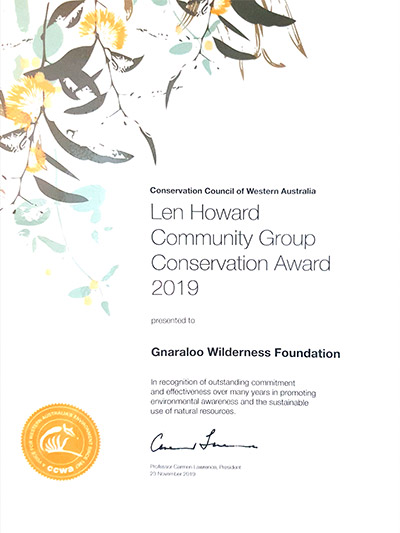 Len Howard Community Group Conservation Award 2019